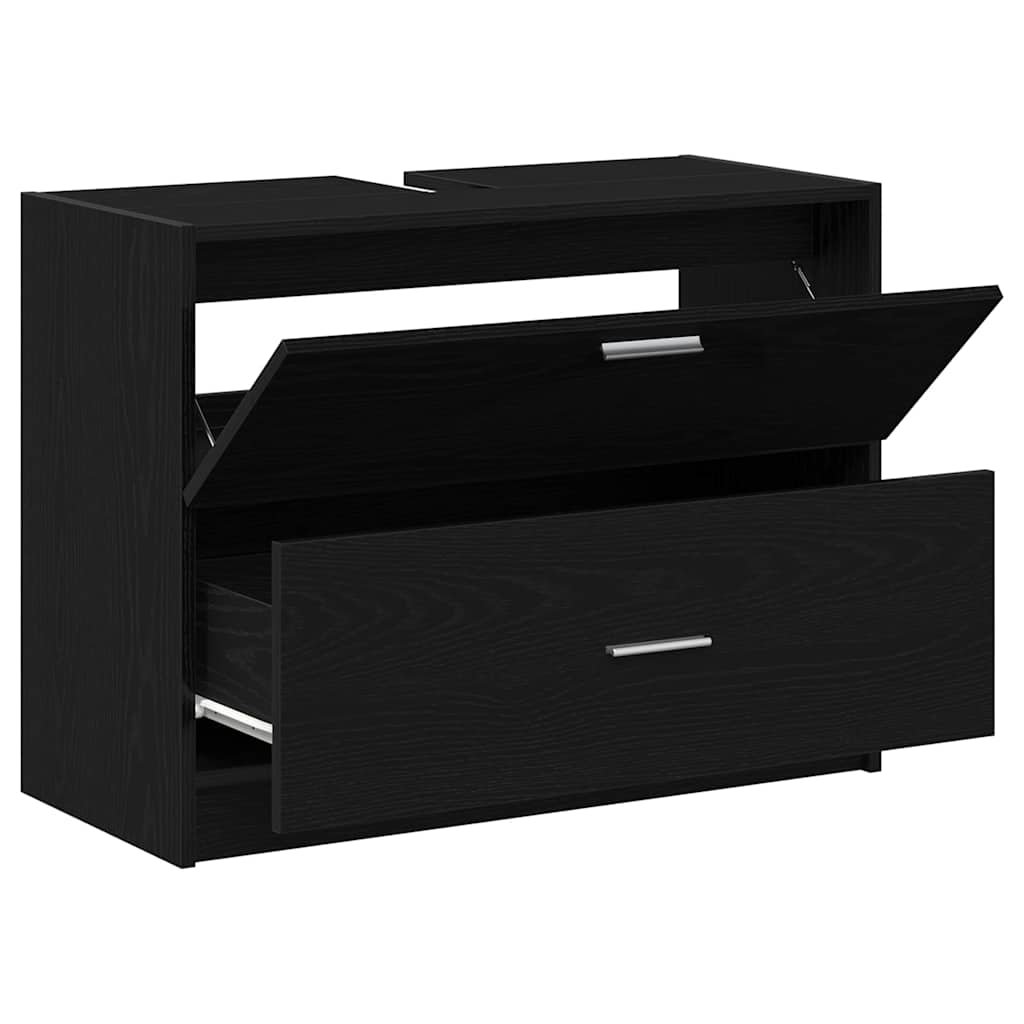 Fürdőszoba Székény fiókkal Fekete tölgy 78 x 37 x 59 cm Faanyag