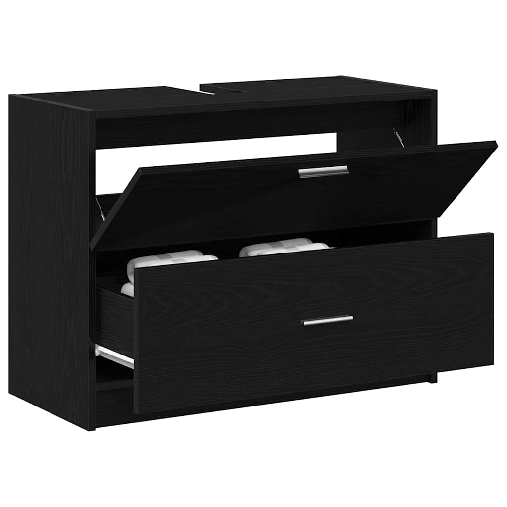 Fürdőszoba Székény fiókkal Fekete tölgy 78 x 37 x 59 cm Faanyag