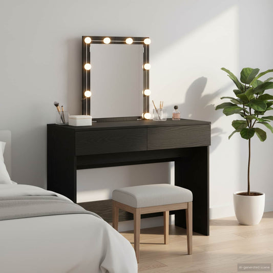 Öltözködőasztal fiókkal Fekete tölgy 100 x 40 x 130 cm Faanyag