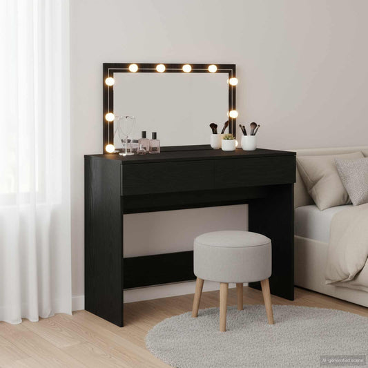Öltözködőasztal fiókkal Fekete tölgy 100 x 40 x 120 cm Faanyag