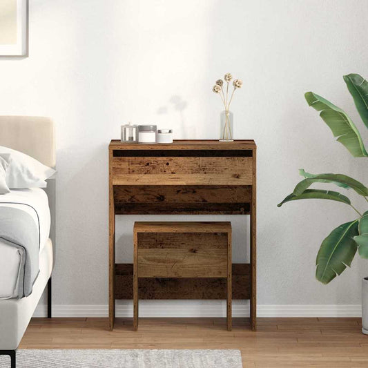Sminkasztal 2 db Öreg fa 60 x 40 x 75 cm Szerelt Fa