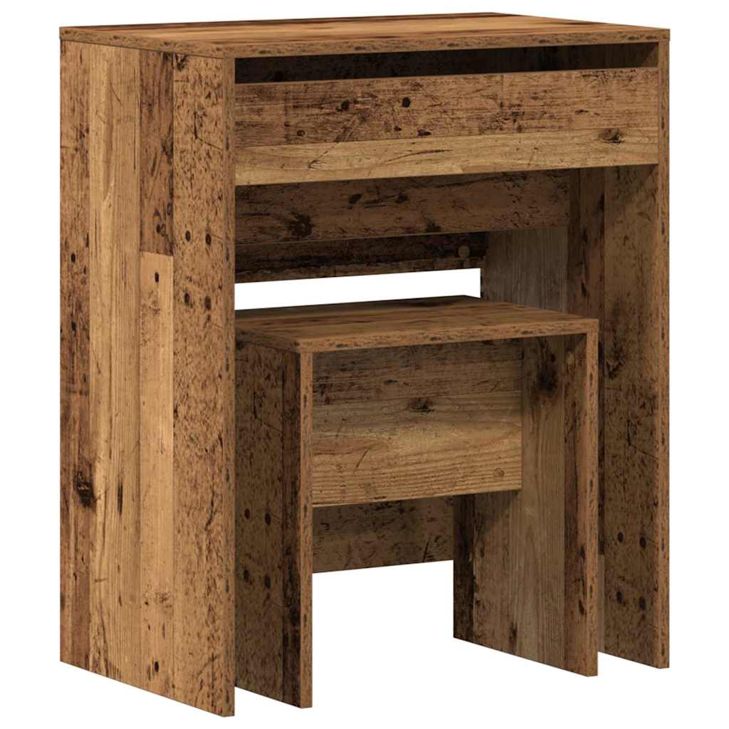 Sminkasztal 2 pcs Öreg fa 60 x 40 x 75 cm Szerelt Fa