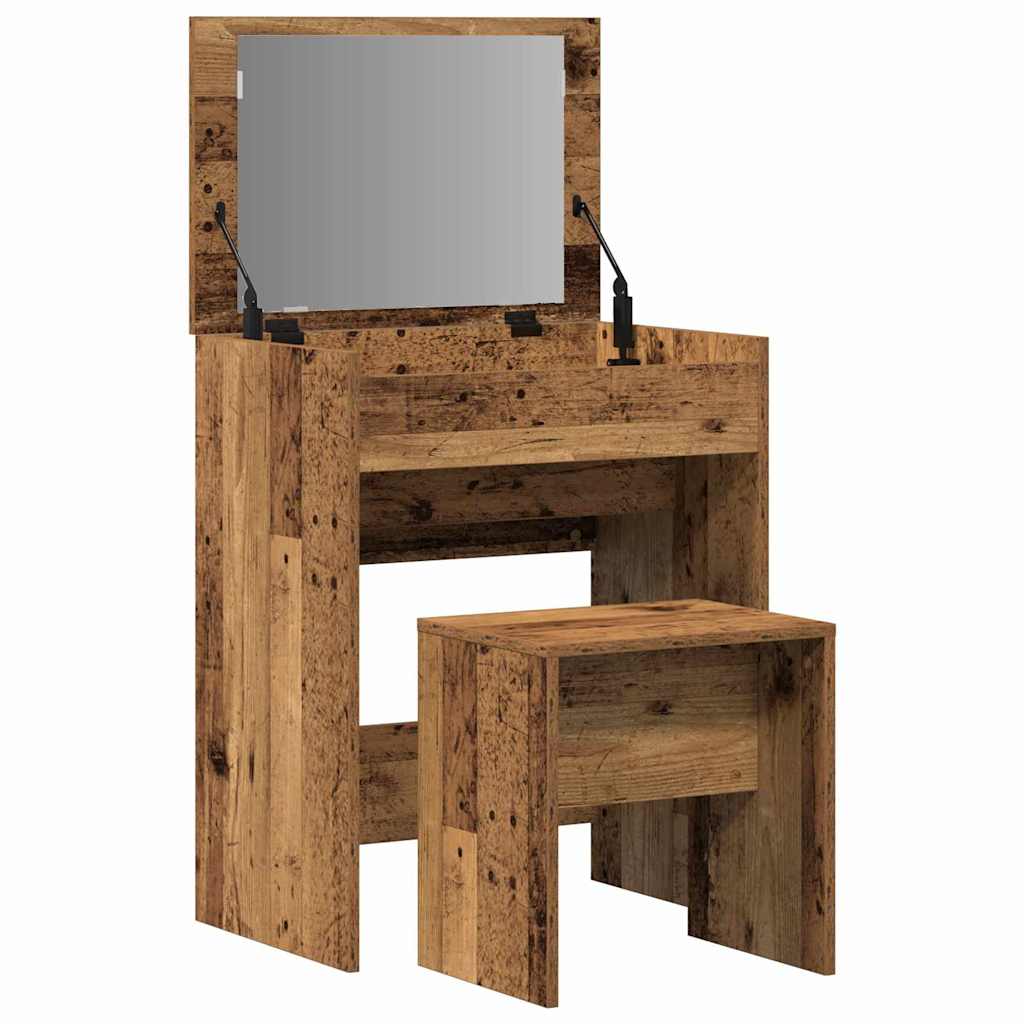 Sminkasztal 2 pcs Öreg fa 60 x 40 x 75 cm Szerelt Fa