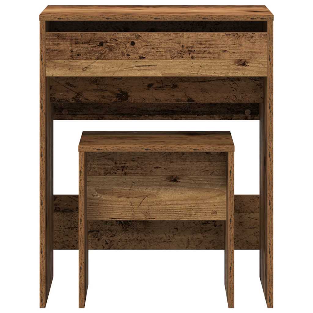 Sminkasztal 2 pcs Öreg fa 60 x 40 x 75 cm Szerelt Fa