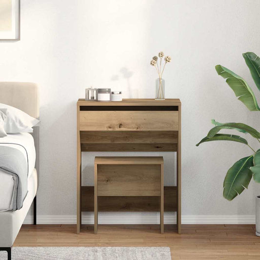 Sminkasztal 2 db kézműves tölgy 60 x 40 x 75 cm Szerelt Fa