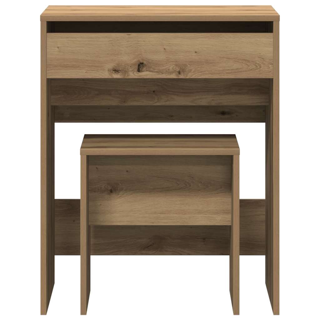 Sminkasztal 2 pcs kézműves tölgy 60 x 40 x 75 cm Szerelt Fa