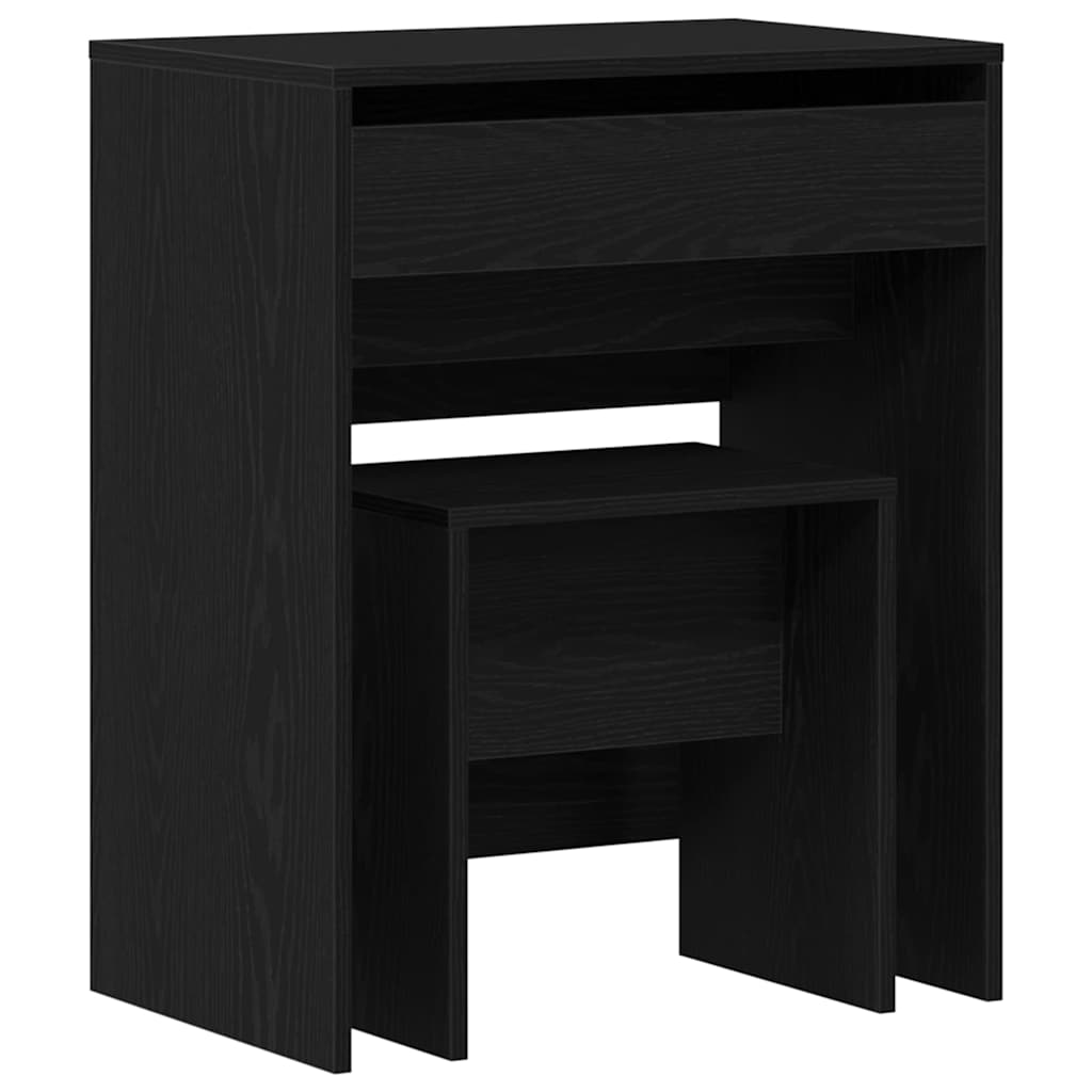 Sminkasztal 2 pcs Musta tammi 60 x 40 x 75 cm Szerelt Fa