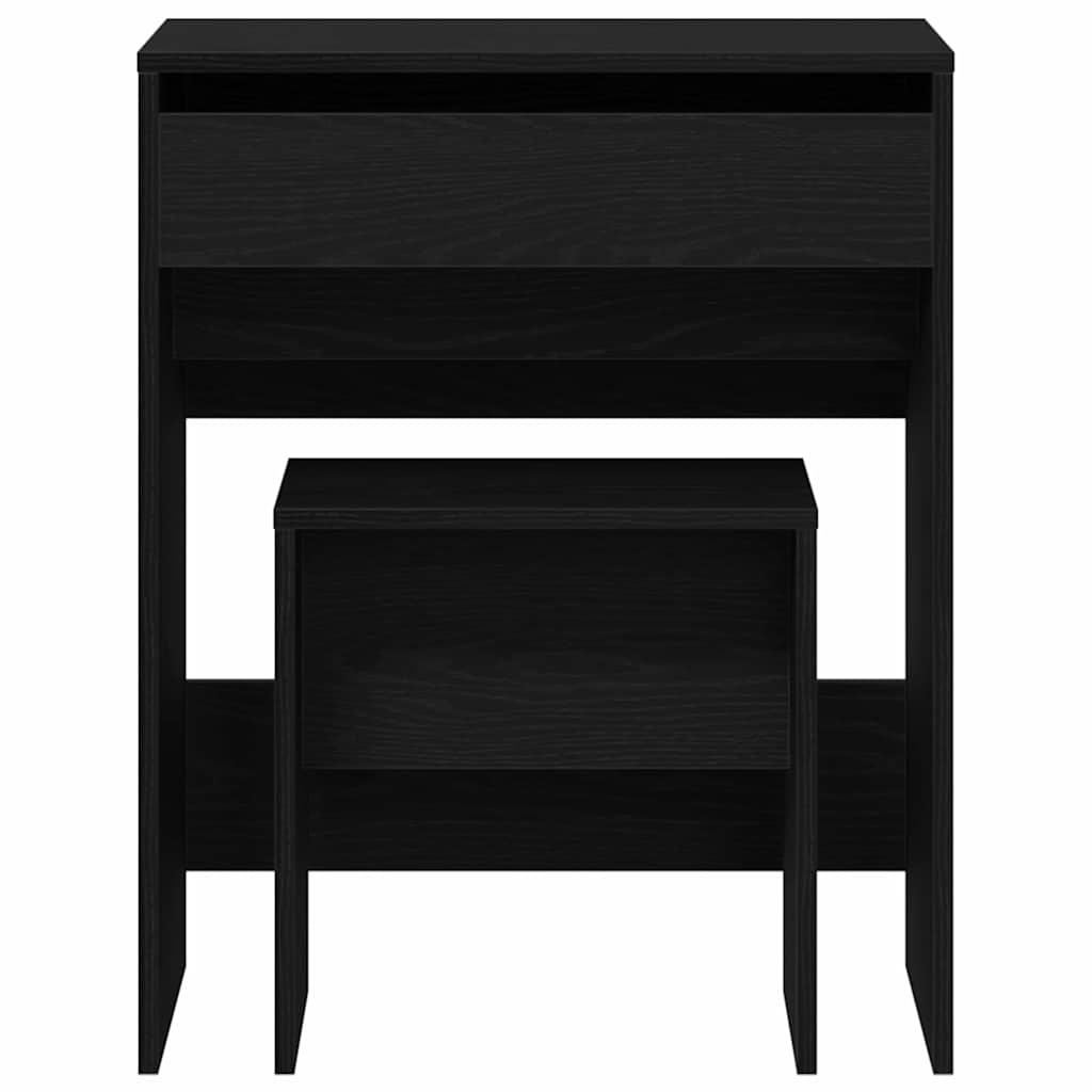Sminkasztal 2 pcs Musta tammi 60 x 40 x 75 cm Szerelt Fa