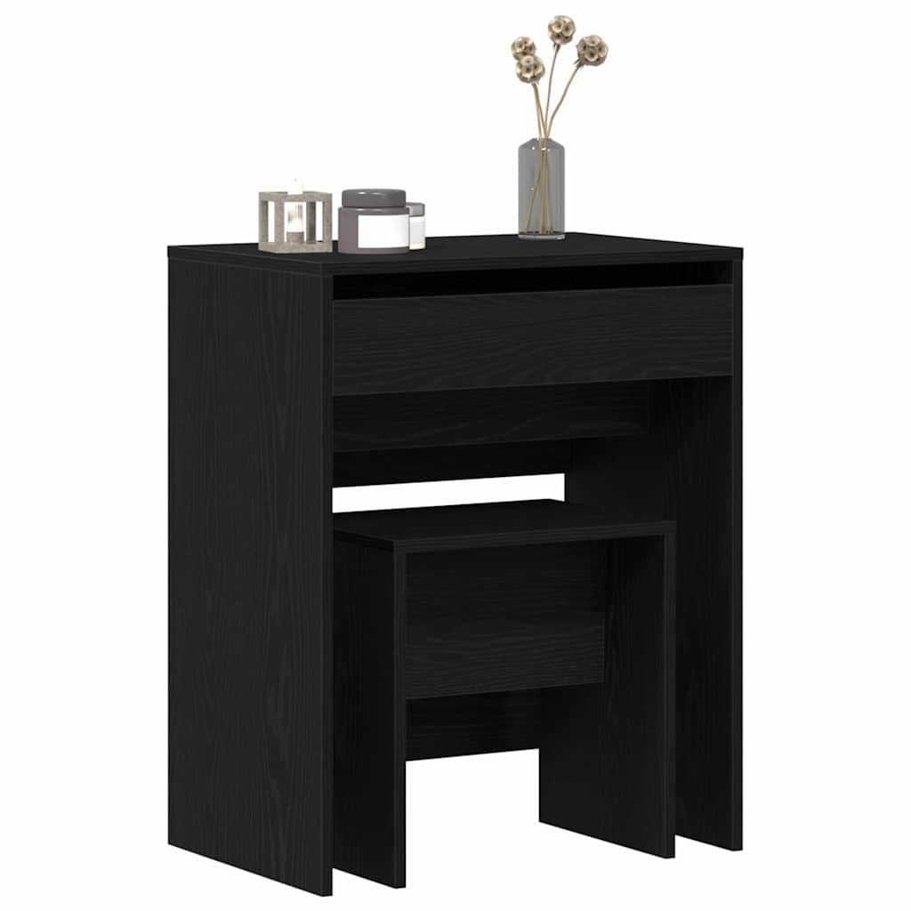 Sminkasztal 2 pcs Musta tammi 60 x 40 x 75 cm Szerelt Fa