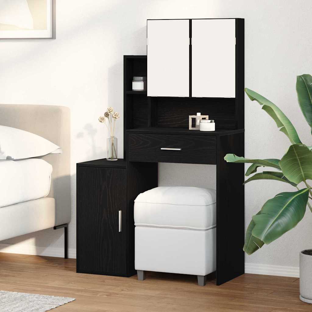 Öltözködőasztal Fekete tölgy 80 x 35 x 132 cm Szerelt Fa