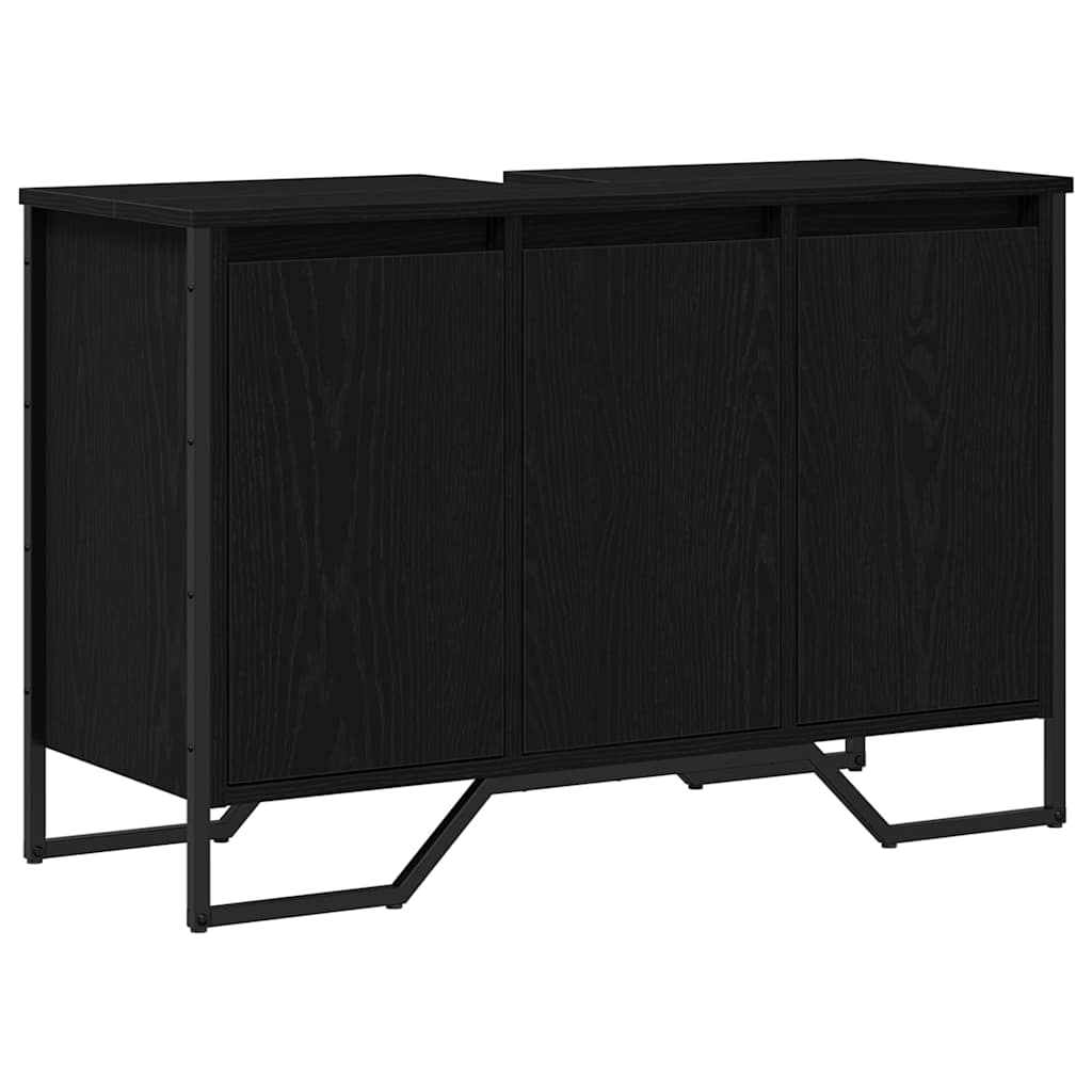 Fürdőszobai mosdószekrény Fekete tölgy 91 x 35 x 60 cm Faanyag