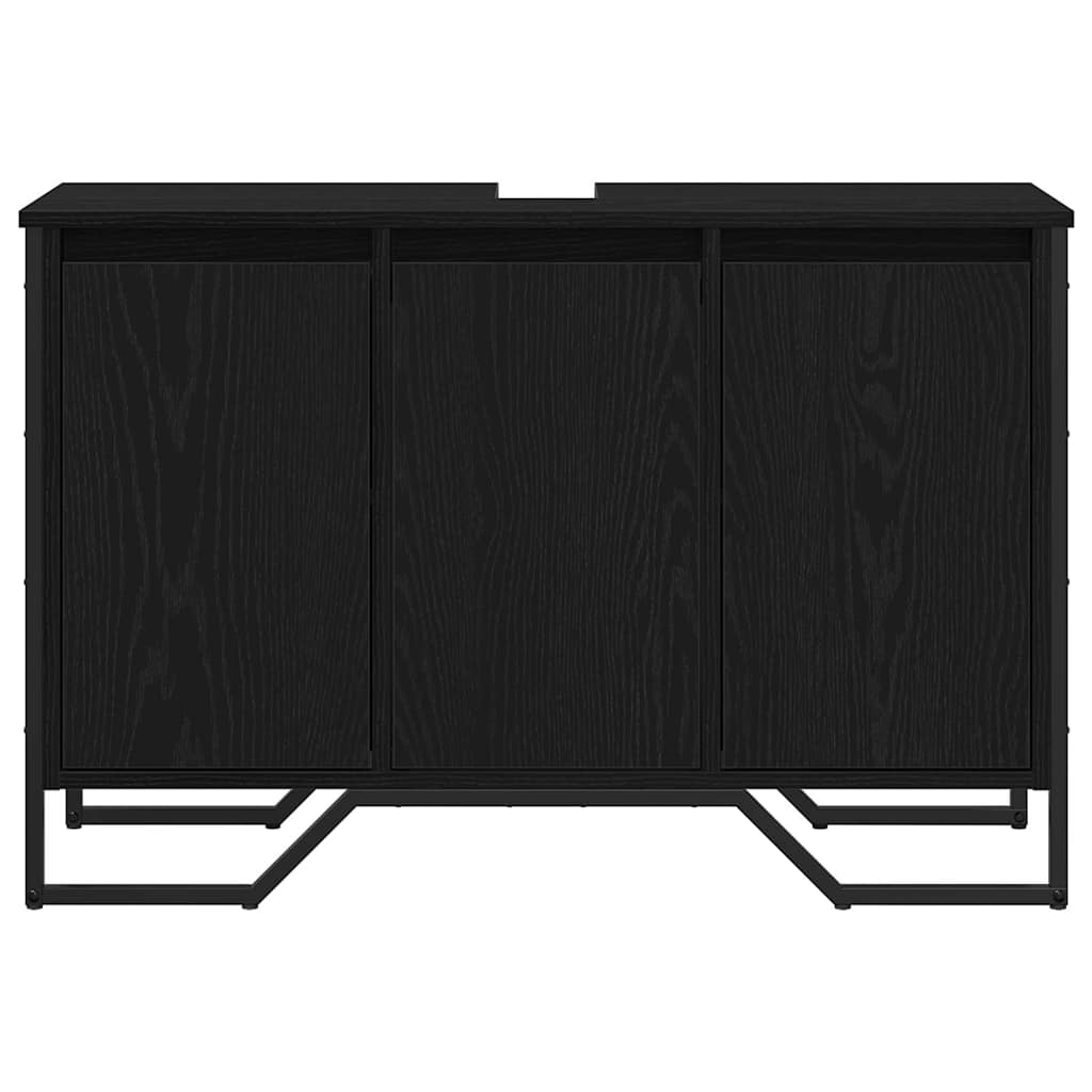 Fürdőszobai mosdószekrény Fekete tölgy 91 x 35 x 60 cm Faanyag