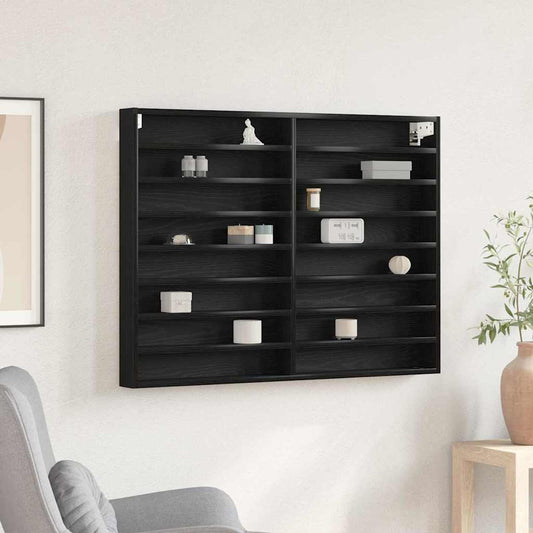 Kiállító szekrény Fekete tölgy 100 x 8,5 x 75 cm Faanyag
