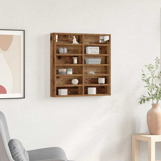 Kiállító szekrény polcokkal Öreg fa 60 x 8,5 x 58 cm Faanyag