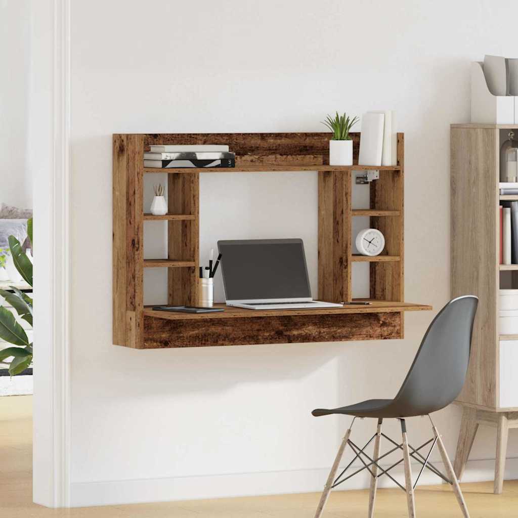 Falra szerelhető íróasztal Régi fa Szerelt fa 105 x 48 x 75 cm
