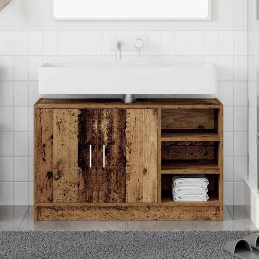 Fürdőszoba Székény polcokkal Öreg fa 90 x 29 x 55 cm Faanyag