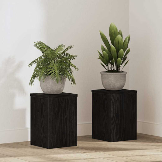 Növényállvány 2 pcs Fekete tölgy 20 x 20 x 30 cm Faanyag