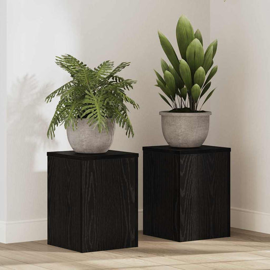 Növényállvány 2 pcs Fekete tölgy 25 x 25 x 35 cm Faanyag