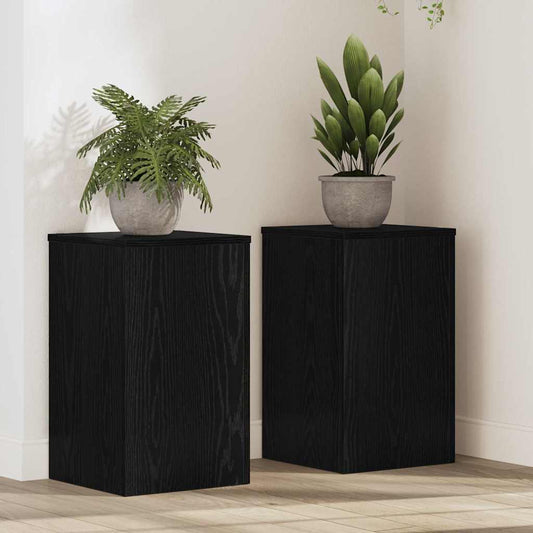 Növényállvány 2 pcs Musta tammi 30 x 30 x 50 cm Faanyag