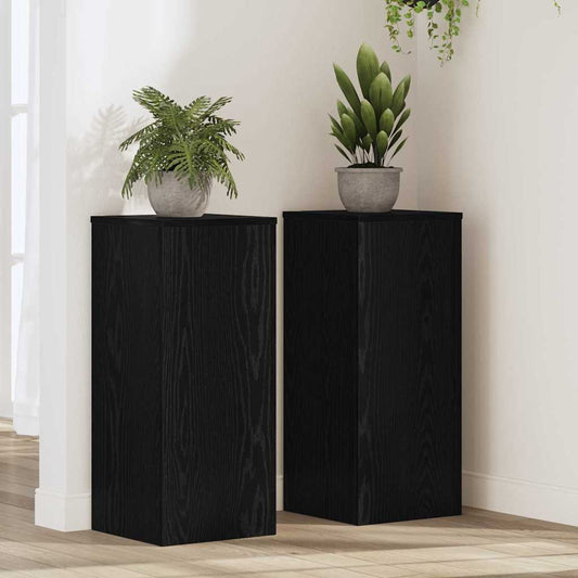 Növényállvány 2 pcs Fekete tölgy 30 x 30 x 70 cm Faanyag