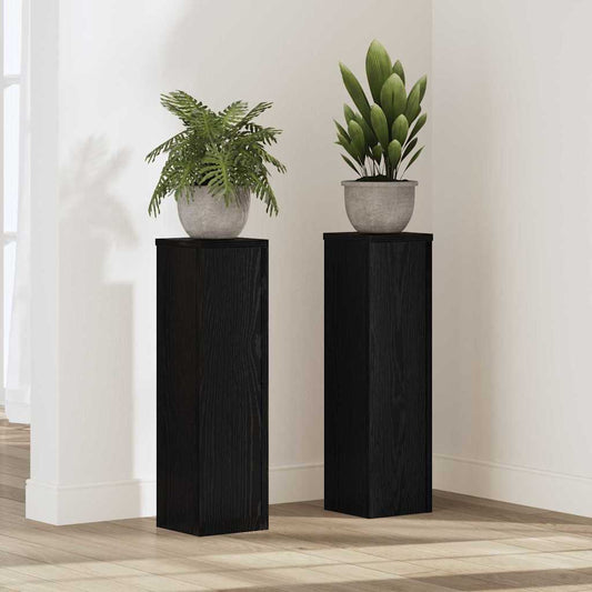 Növényállvány 2 pcs Musta tammi 17 x 17 x 60 cm Faanyag