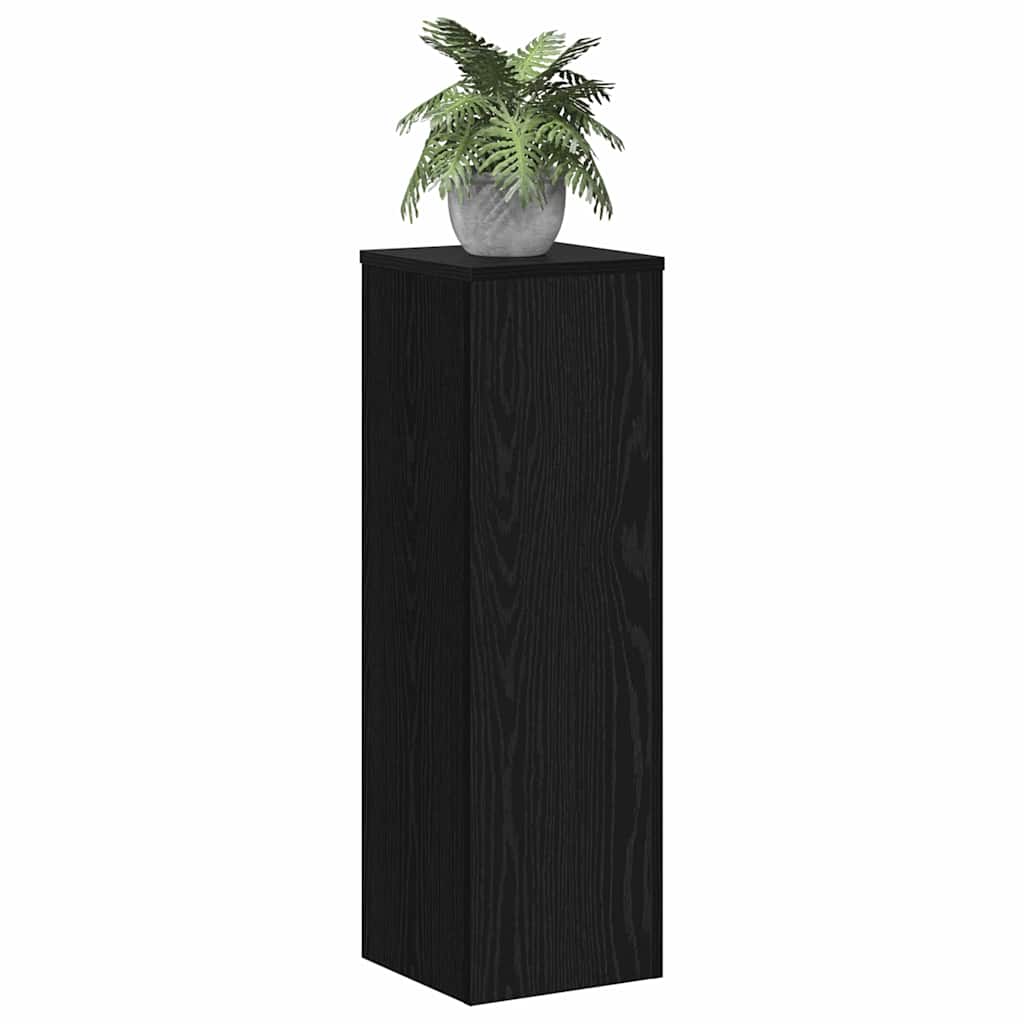 Növényállvány 2 db Fekete tölgy 25 x 25 x 80 cm Szerelt Fa