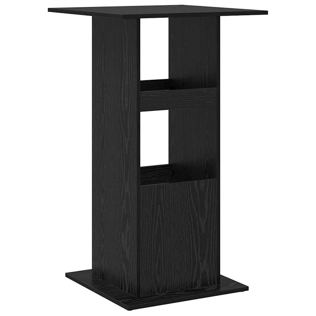 Bárasztal polcokkal Fekete tölgy 60 x 60 x 100 cm Faanyag