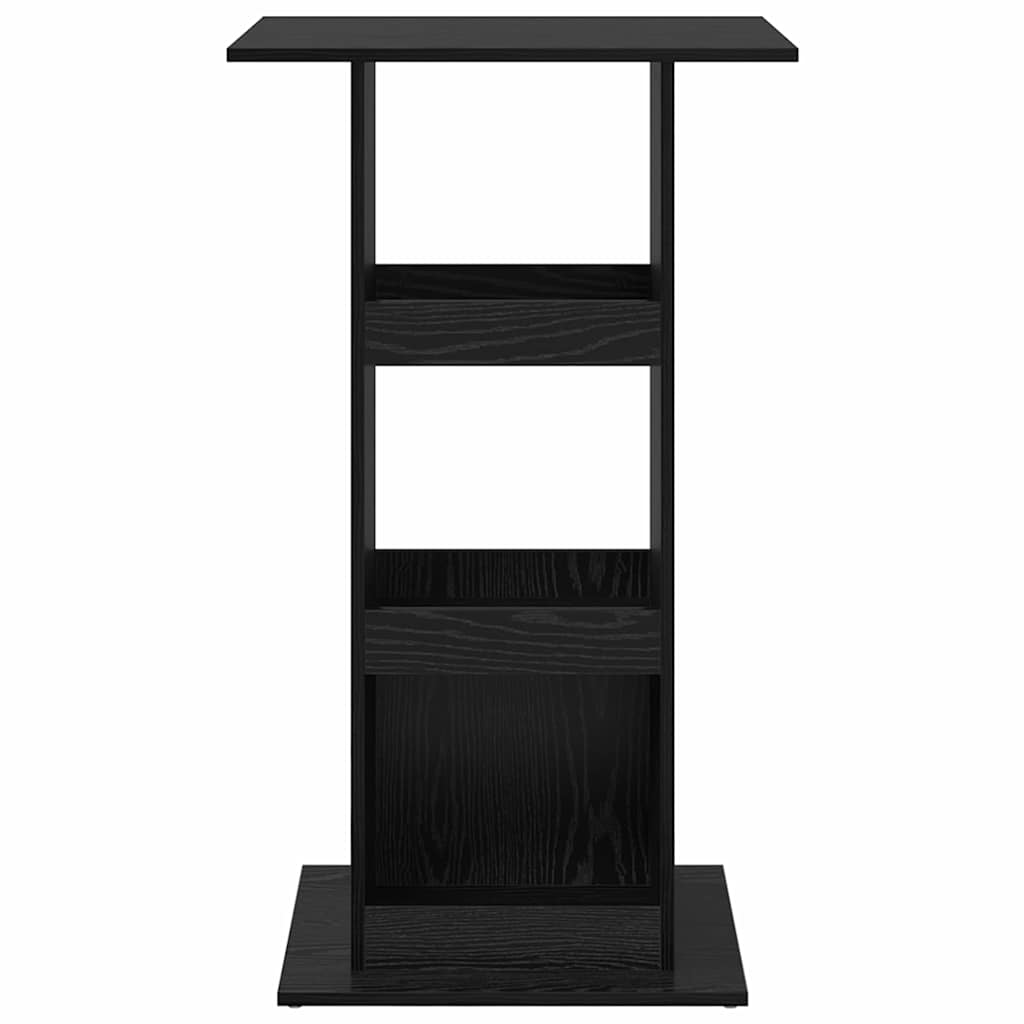 Bárasztal polcokkal Fekete tölgy 60 x 60 x 100 cm Faanyag
