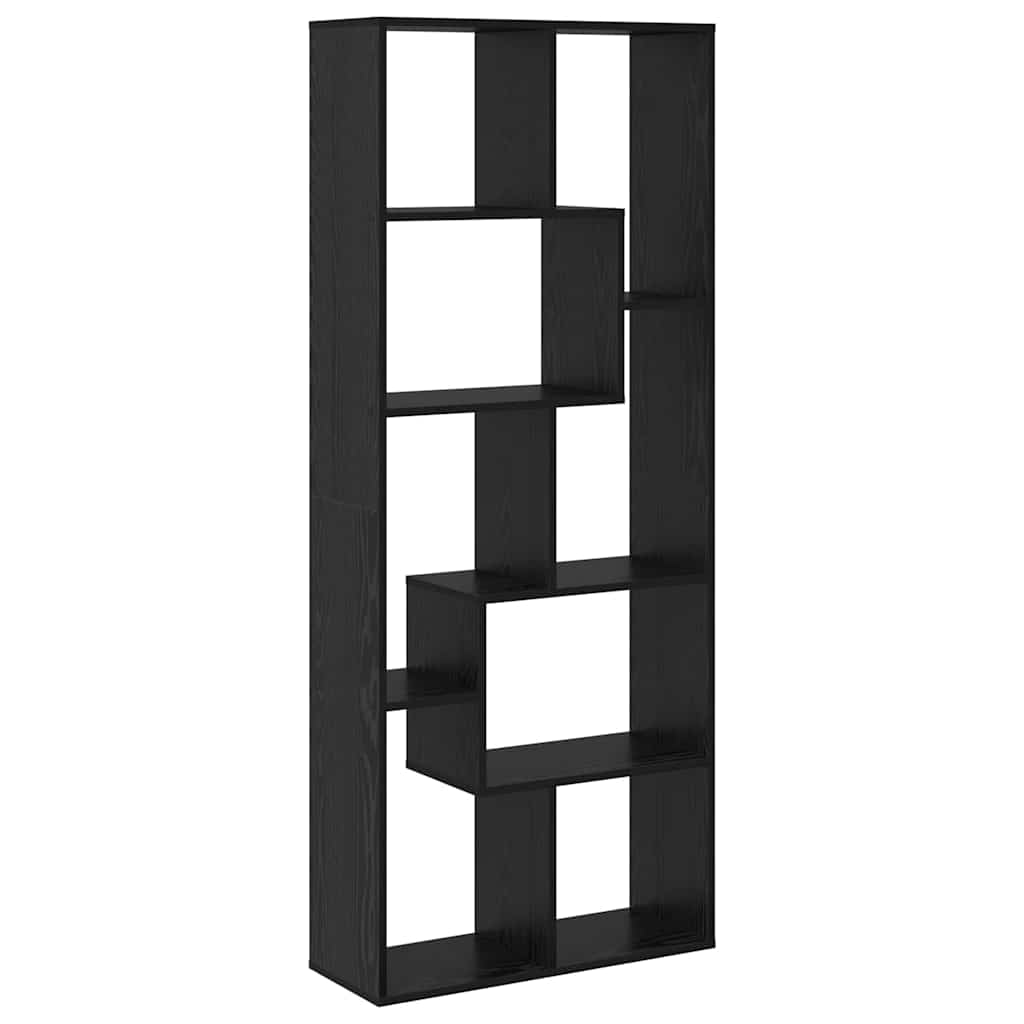 Könyvespolc 8 szintes 67 x 25 x 162 cm Szerelt Fa Fekete tölgy