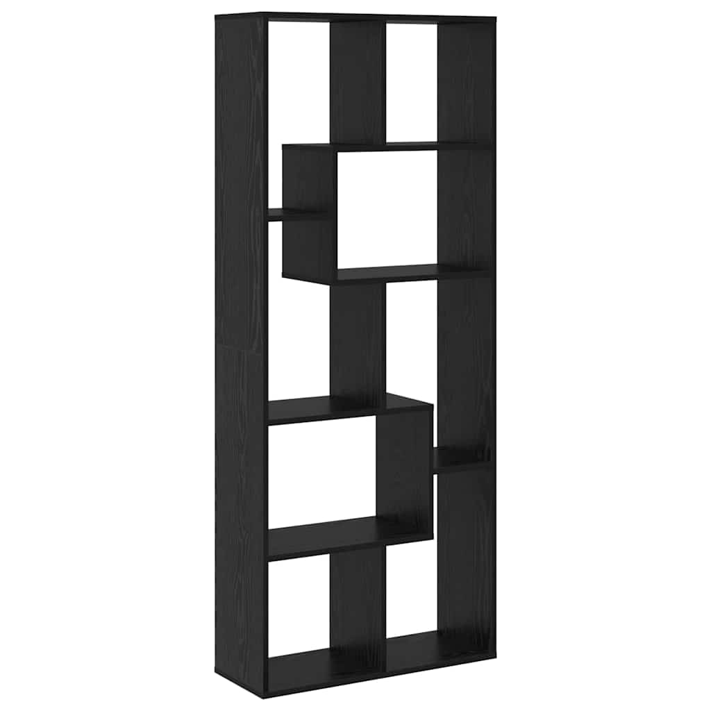 Könyvespolc 8 szintes 67 x 25 x 162 cm Szerelt Fa Fekete tölgy