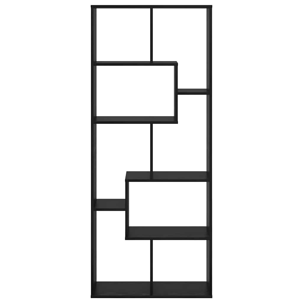 Könyvespolc 8 szintes 67 x 25 x 162 cm Szerelt Fa Fekete tölgy