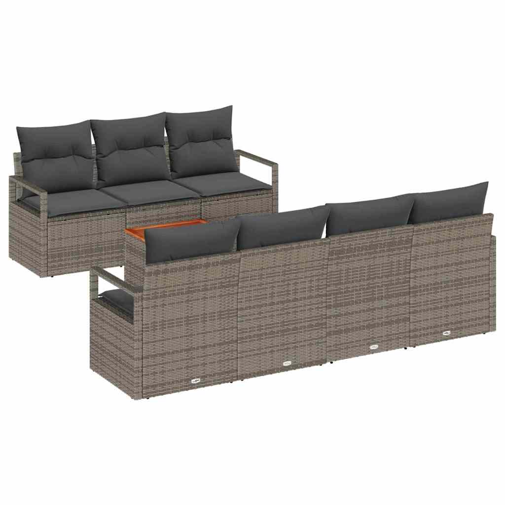Kerti Kanapé Szett párnával 7 pcs Szürke polirattan