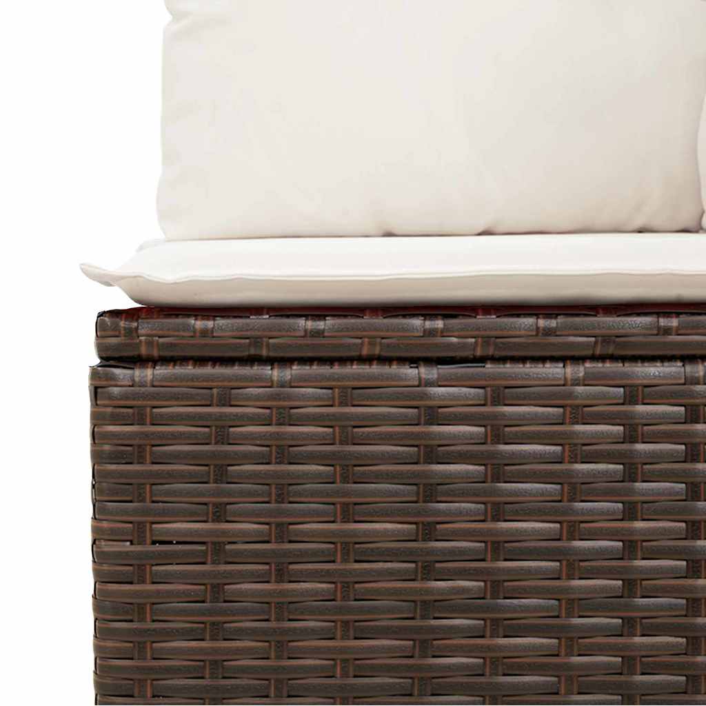 Kanapé Szett 7 db Barna Poli rattan