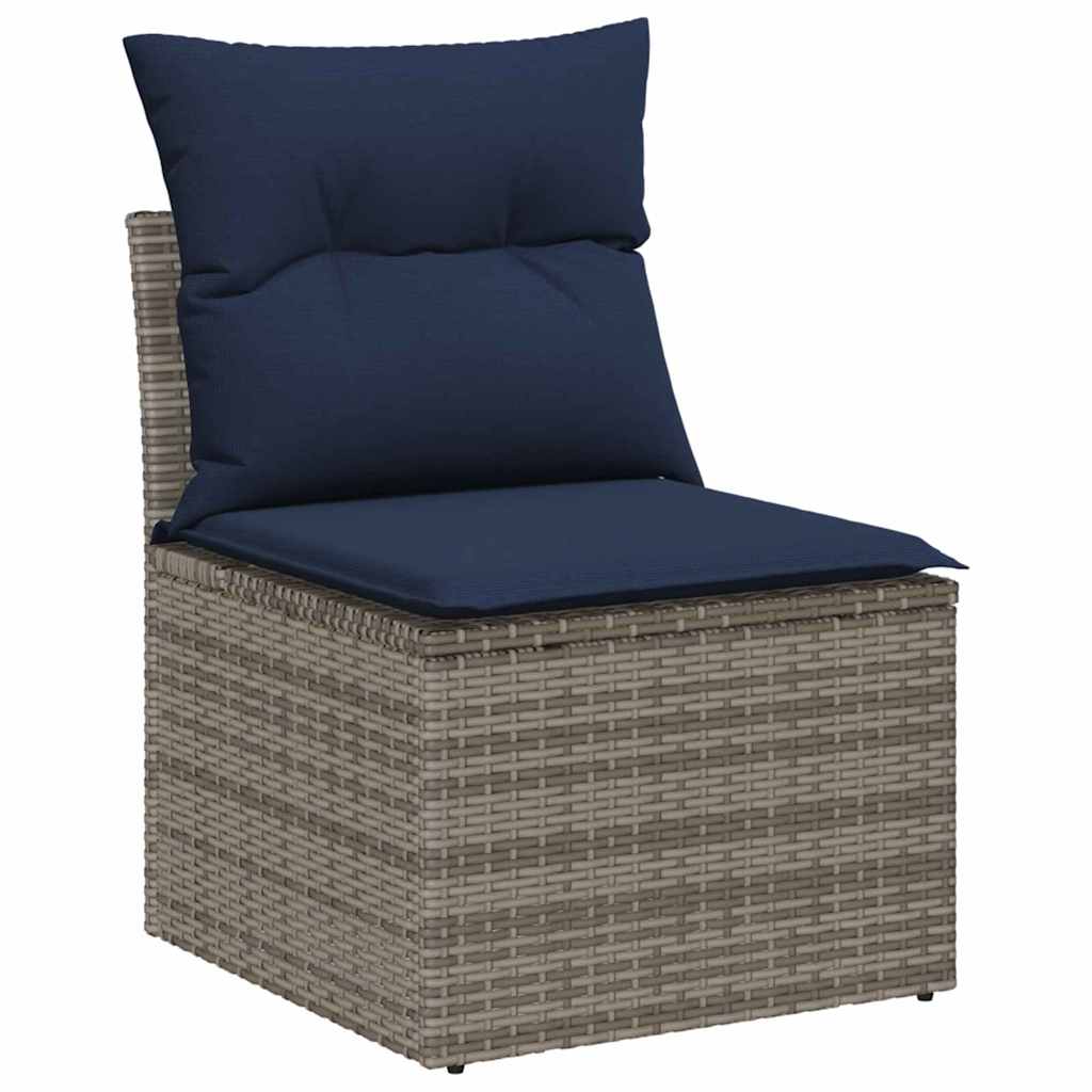 Kerti Kanapé Szett 10 db Szürke Poli rattan