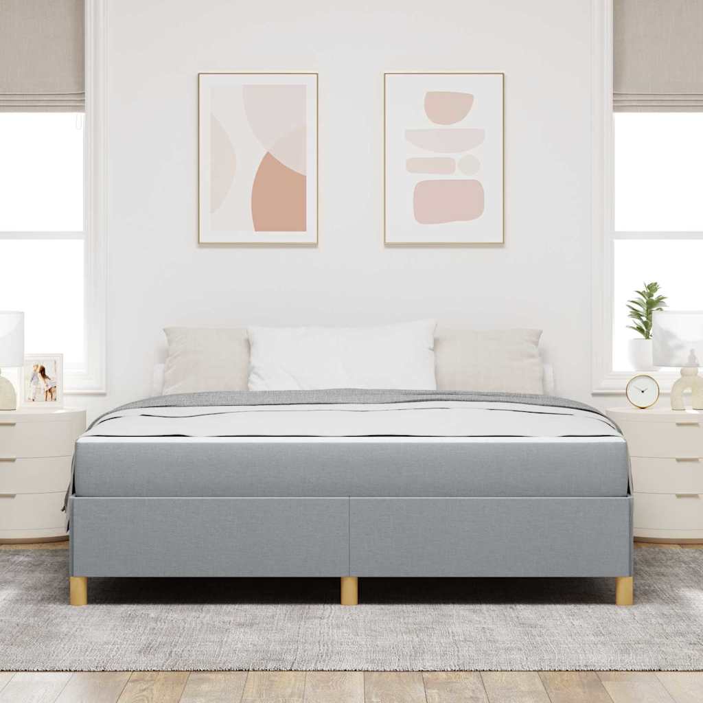 Ágykeret matracmal Világosszürke 180 x 200 cm szövet