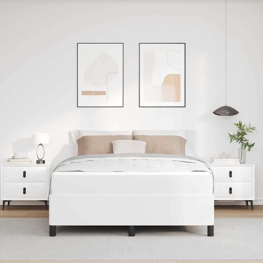 Ágykeret matracmal Fehér 140 x 200 cm szövet