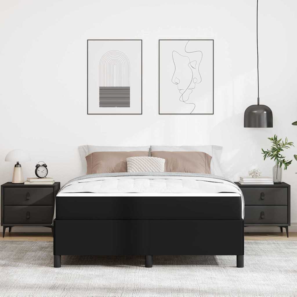 Ágykeret matracmal Fekete 160 x 200 cm szövet