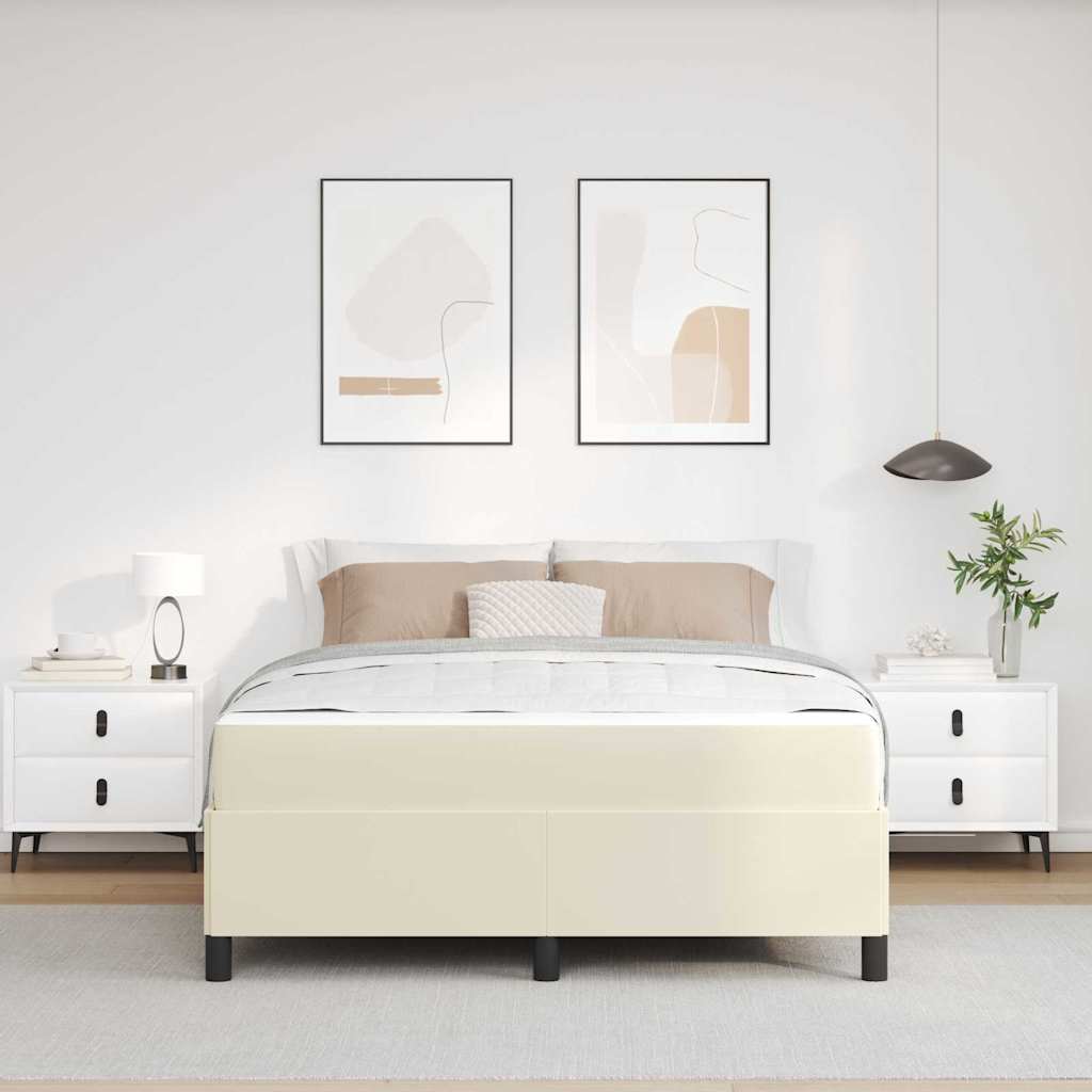 Ágykeret matracmal Krém 160 x 200 cm szövet
