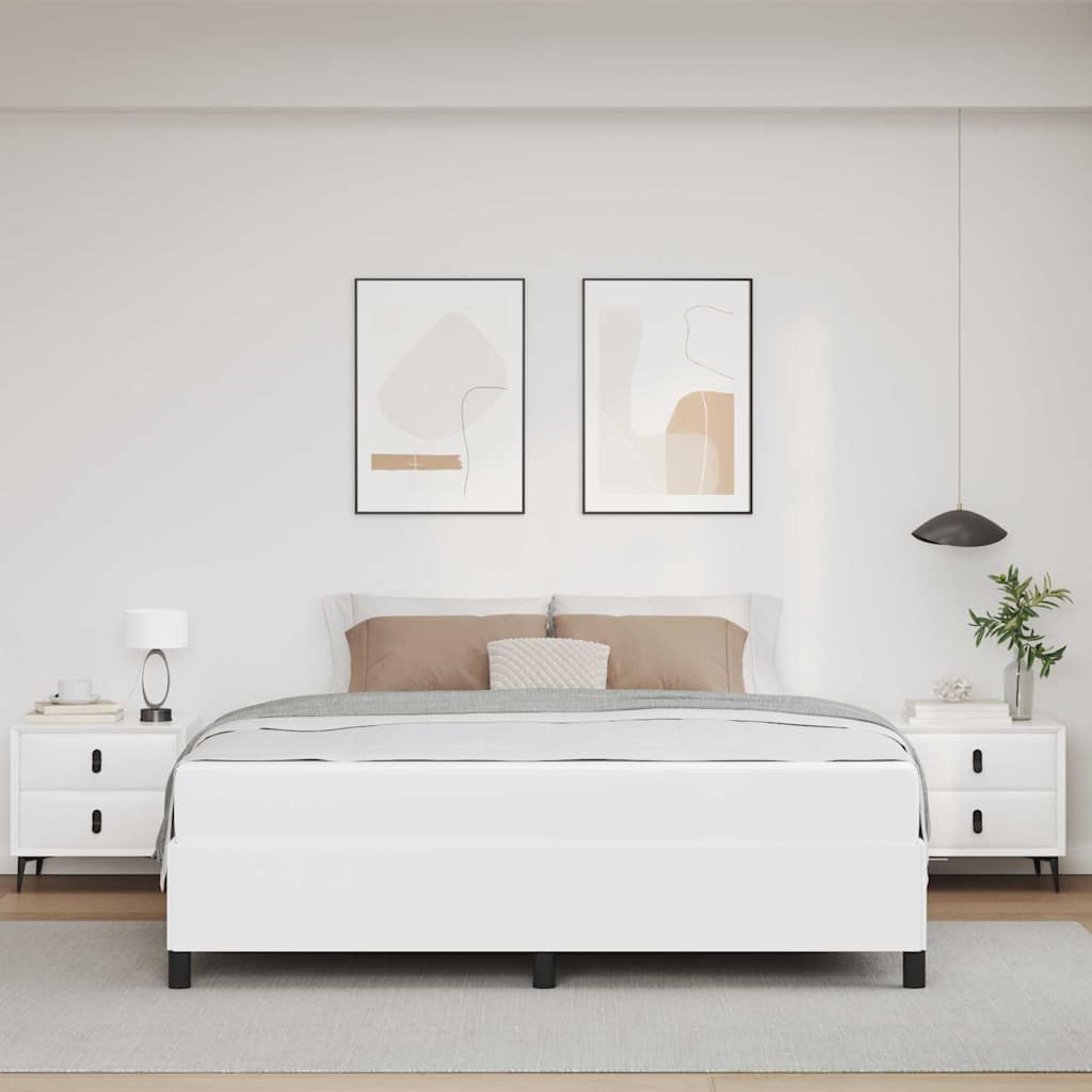 Ágykeret matracmal Fehér 180 x 200 cm szövet