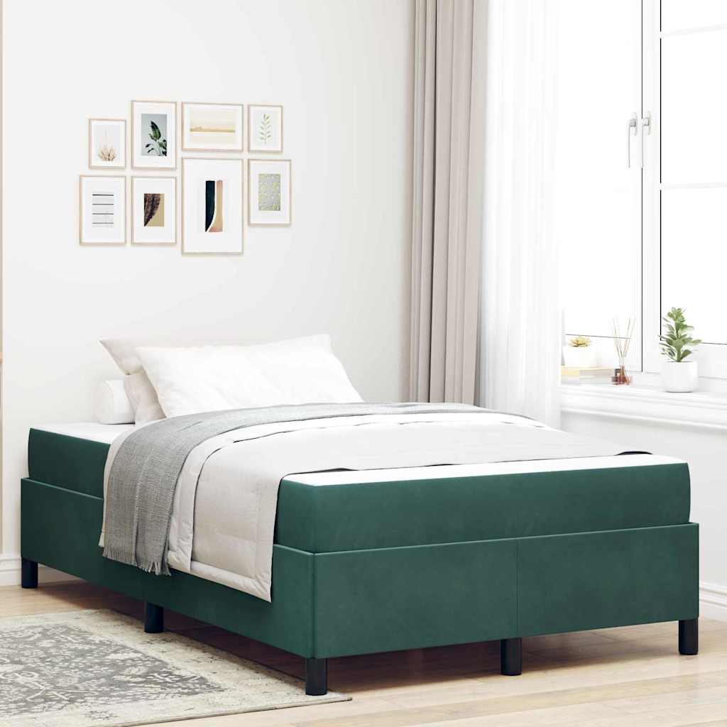 Ágykeret matracmal Sötétzöld 120 x 190 cm szövet