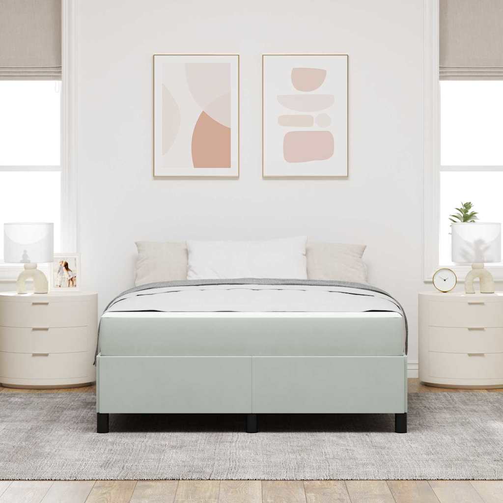 Ágykeret matracmal Világosszürke 160 x 200 cm szövet