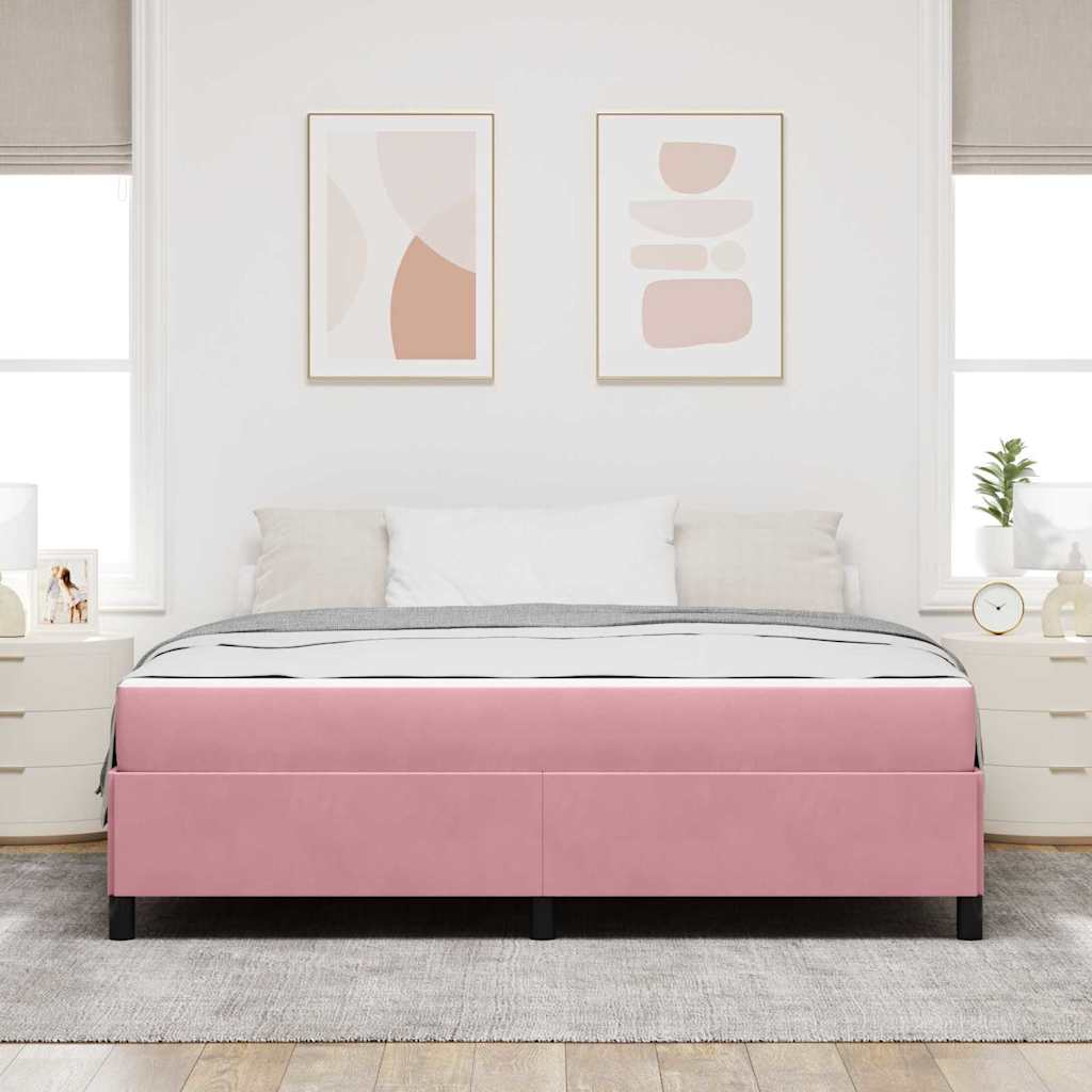 Ágykeret matracmal Rózsaszín 180 x 200 cm szövet