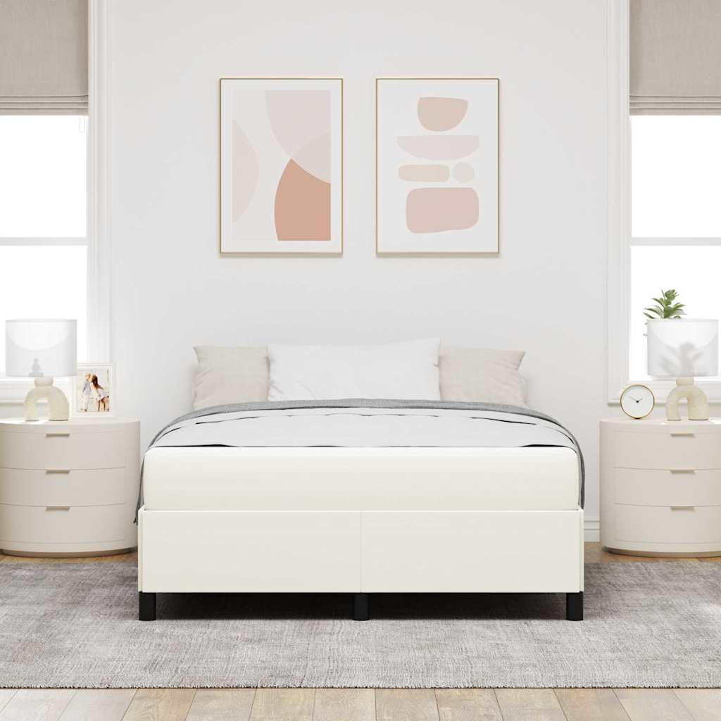 Ágykeret matracmal Krém 140 x 190 cm szövet