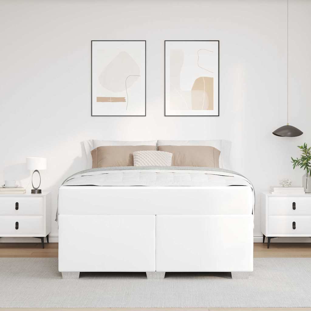 Ágykeret matracmal Fehér 140 x 200 cm szövet