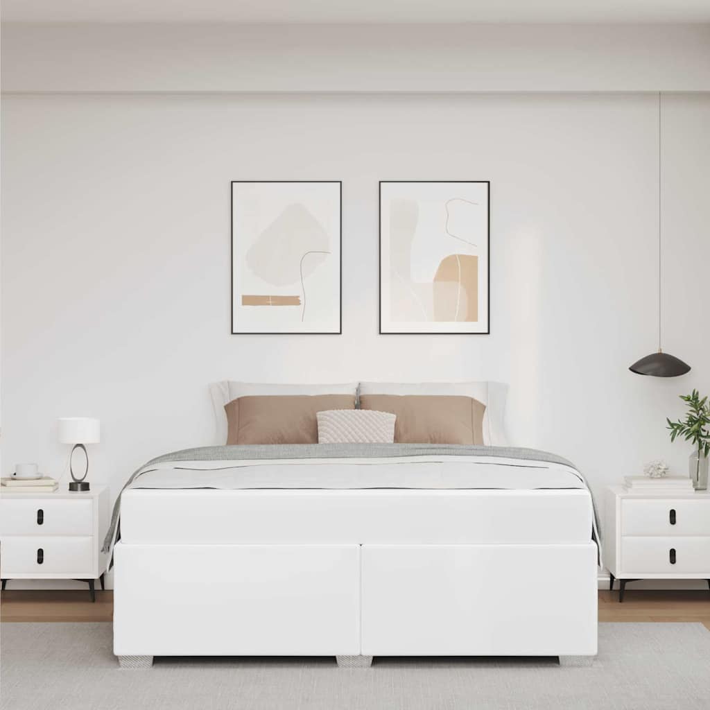 Ágykeret matracmal Fehér 160 x 200 cm szövet