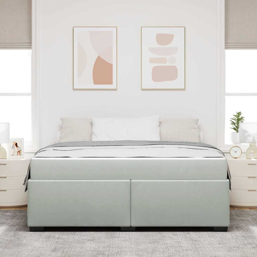 Ágykeret matracmal Világosszürke 180 x 200 cm szövet