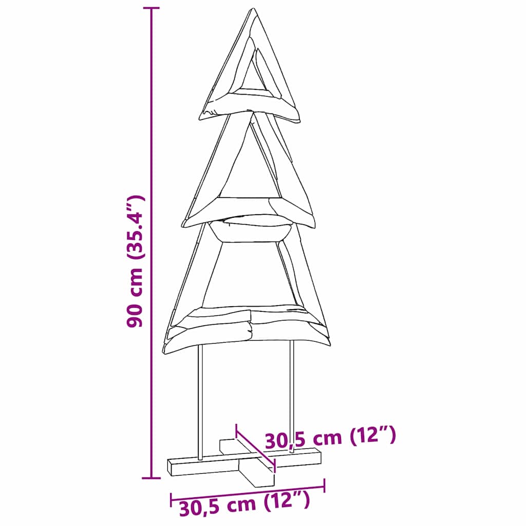 Karácsonyfa állvánnyal Barna 90 cm Tömör tíkfa