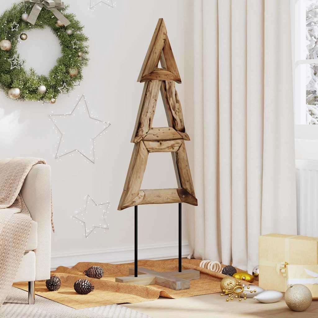 Karácsonyfa állvánnyal Barna 120 cm Tömör tíkfa