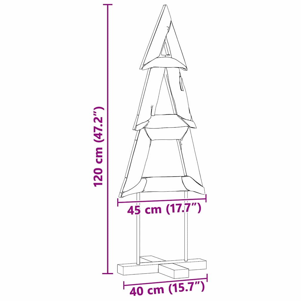 Karácsonyfa állvánnyal Barna 120 cm Tömör tíkfa