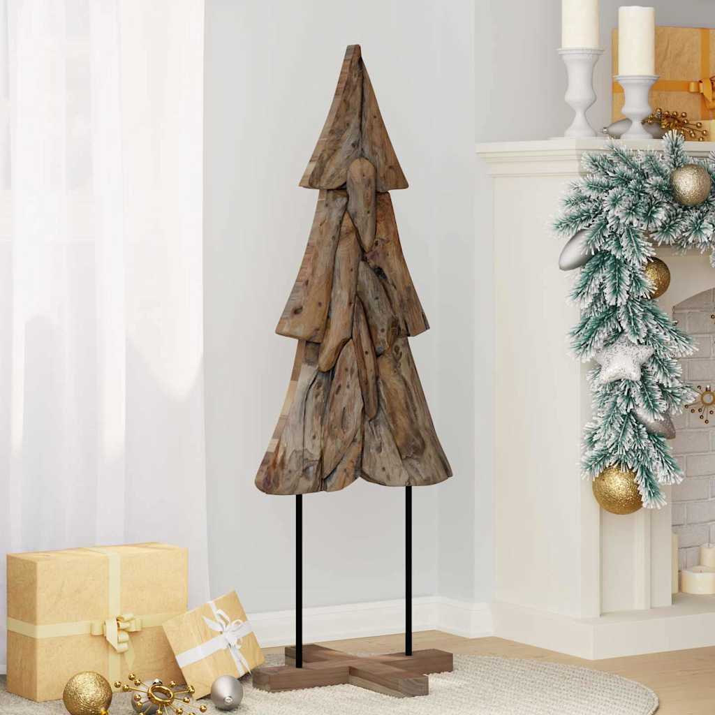 Karácsonyfa állvánnyal Barna 121 cm Tömör tíkfa